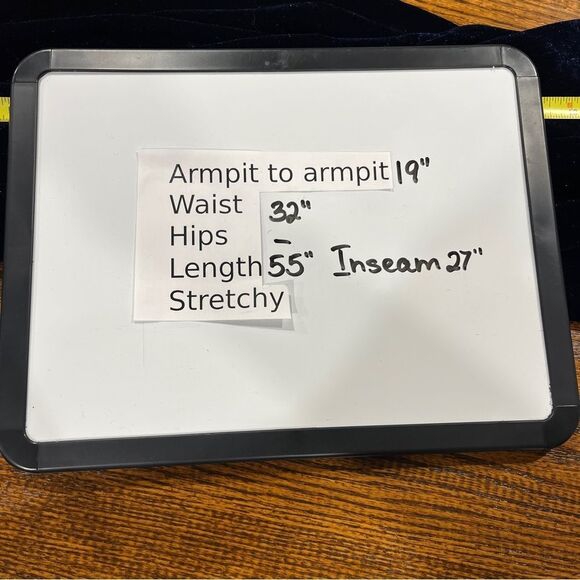 Elegant Navy Velvet long sleeve long pants Jumpsuit size large - Picture 11 of 15